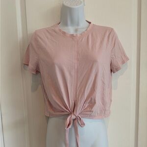 lululemon athletica Light Pink Tie-Front Tee